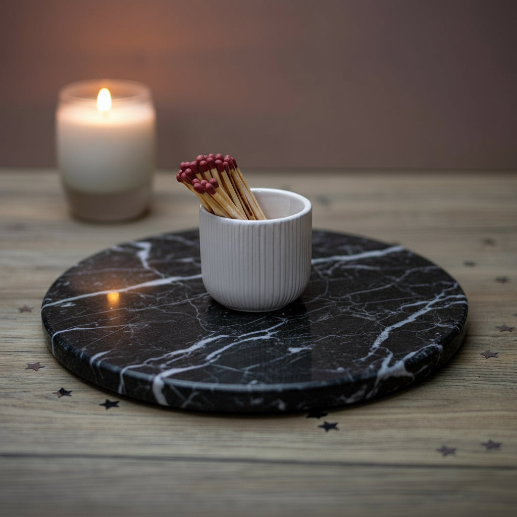 Ceramic Ribbed Match Pot