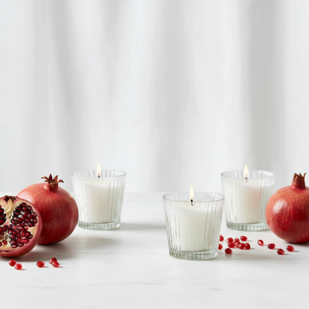 Ltd Edition Pomegranate & Pepper Fluted Glass Mini Candle